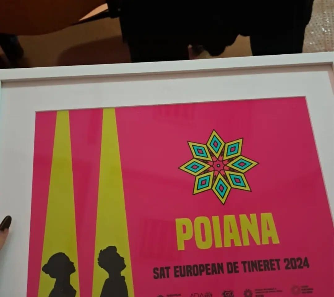 Panoul cu titlul Poiana, Sat European de Tineret 2024, la gala de la Hălăucești